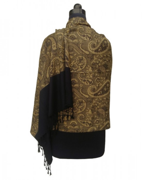 Women Viscose Designer Stole Gold